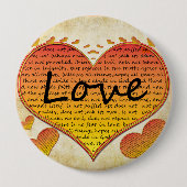 Liefde is 1 Corinthians 13 Harten Ronde Button 4,0 Cm (Voorkant)