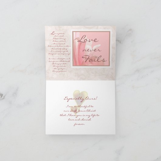 Liefde is 1 Korintiërs 13:4-8 Feestdagen Kaart (Binnen)