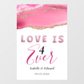 "Liefde is 4 Ever" Elegant Goud & Roze Agaat Stone Raamsticker (Vel)