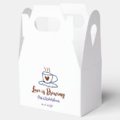 Liefde is aan het broeien bruine blauwe bruidsdouc bedankdoosjes (Geopend)