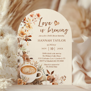 Liefde is aan het brouwen Boho Coffee Bruidsuitnod Kaart