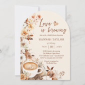 Liefde is aan het brouwen Boho Coffee Bruidsuitnod Kaart (Voorkant)