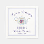 Liefde is aan het Brouwen Bruids Tea Party Servet (Voorkant)