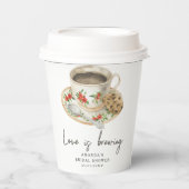 Liefde is aan het brouwen Bruidsjurk koffie Papieren Bekers (Voorkant)