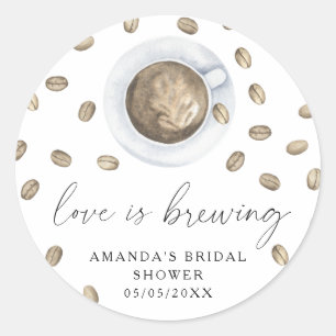 Liefde is aan het brouwen Bruidsjurk theekransje Ronde Sticker