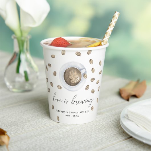 Liefde is aan het brouwen Bruidsmeisjes koffiefees Papieren Bekers (Insitu)