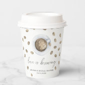 Liefde is aan het brouwen Bruidsmeisjes koffiefees Papieren Bekers (Voorkant)