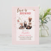 Liefde is aan het brouwen BRUIDSSUITE Koffie Muffi Kaart (Staand voorkant)