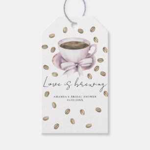 Liefde is aan het brouwen Bruiloftsfeest Bow Coffe Cadeaulabel