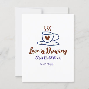 Liefde is aan het brouwen bruin blauwe bruids douc briefkaart