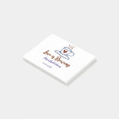 Liefde is aan het brouwen bruin blauwe bruidsdouch post-it® notes (Schuin)