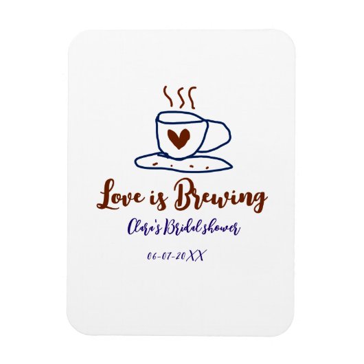 Liefde is aan het brouwen bruine blauwe bruiloft a magneet (Verticaal)