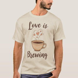 “Liefde is aan het brouwen” Coffee Bruid T-Shirt