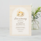 Liefde is aan het brouwen Coffee Rustic Boho Bruil Kaart (Staand voorkant)