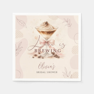 Liefde is aan het brouwen Coffee Themade Bruidsmei Servet