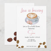 Liefde is aan het brouwen, coffeeshop vrijgezellen kaart (Voorkant / Achterkant)