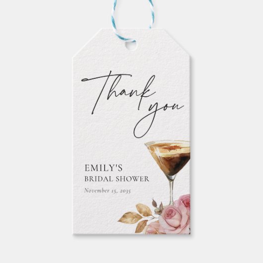 Liefde is aan het Brouwen Elegante Bruids-Shower Cadeaulabel (Voorkant)