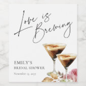 Liefde is aan het brouwen Elegante Bruiloft Feest Wijn Etiket (Enkel label)