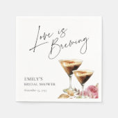 Liefde is aan het brouwen Elegante Bruiloftsshower Servet (Voorkant)