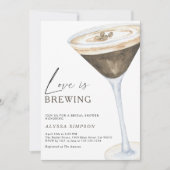 Liefde is aan het brouwen Espresso Martini Bruidsb Kaart (Voorkant)