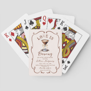 Liefde is aan het brouwen Espresso Martini Bruidsd Pokerkaarten