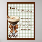 Liefde is aan het brouwen Espresso Martini Bruidsd Poster (Voorkant)