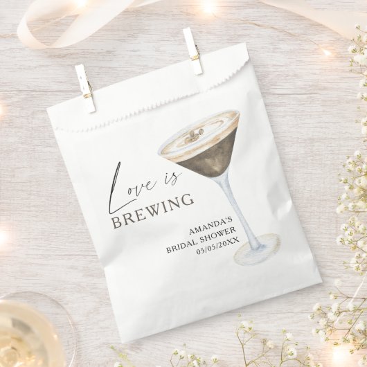 Liefde is aan het brouwen Espresso Martini Bruidsf Bedankzakje (Geknipt)