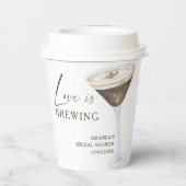 Liefde is aan het brouwen Espresso Martini Bruidsf Papieren Bekers (Achterkant)