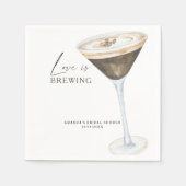 Liefde is aan het brouwen Espresso Martini Bruidsm Servet (Voorkant)