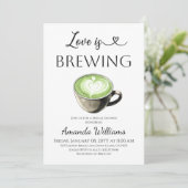 Liefde is aan het brouwen Groene koffie Matcha Bru Kaart (Staand voorkant)