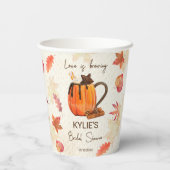 Liefde is aan het brouwen herfst bruiloft bruidssh papieren bekers (Achterkant)