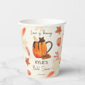 Liefde is aan het brouwen herfst bruiloft bruidssh papieren bekers (Voorkant)