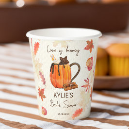 Liefde is aan het brouwen herfst bruiloft feest ge papieren bekers