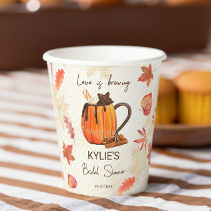 Liefde is aan het brouwen herfst bruiloft feest ge papieren bekers