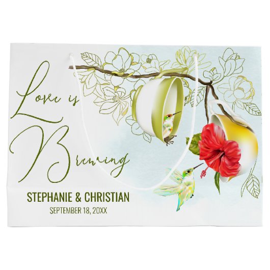 Liefde is aan het brouwen Kolibrie Thee Feestje Groot Cadeauzakje (Achterkant)