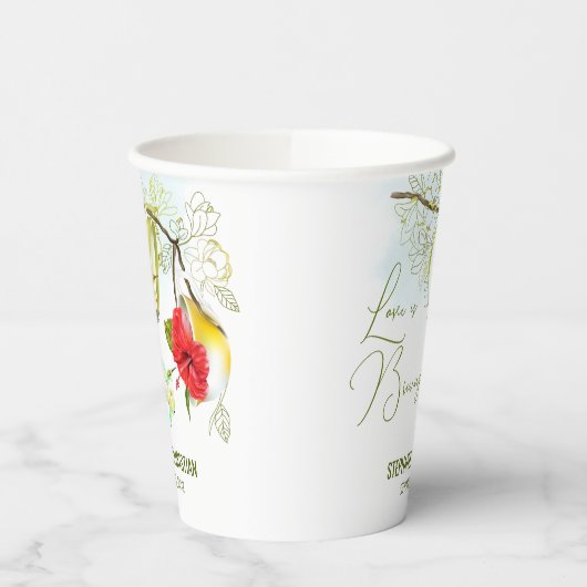 Liefde is aan het brouwen Kolibrie Thee Feestje Papieren Bekers (Links)