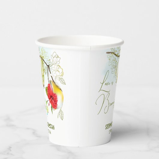 Liefde is aan het brouwen Kolibrie Thee Feestje Papieren Bekers (Rechts)