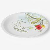 Liefde is aan het brouwen Kolibrie Thee Feestje Papieren Bordje (Gekanteld)