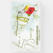 Liefde is aan het brouwen Kolibrie Thee Feestje Spandoek (Verticaal)