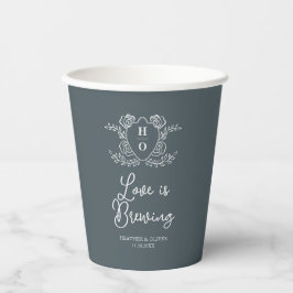 Liefde is aan het brouwen Oude Wapen Wedding Papieren Bekers