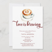 Liefde is aan het brouwen Terracotta Bruiloftsborr Kaart (Voorkant)
