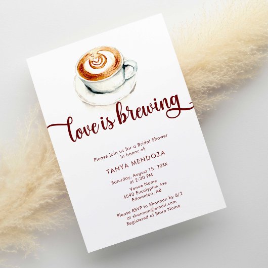 Liefde is aan het brouwen Terracotta Bruiloftsborr Kaart