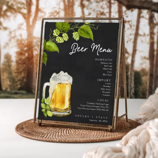 Liefde is aan het brouwen Trouw Bier Menu Poster