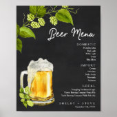 Liefde is aan het brouwen Trouw Bier Menu Poster (Voorkant)