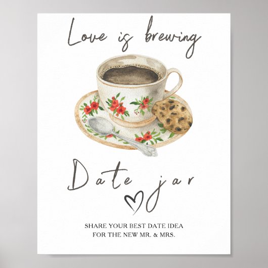 Liefde is aan het bruisen bruidsmeisjesfeest Datum Poster (Voorkant)