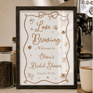 Liefde is aan het Bruisen Bruiloft Bruidsshower We Poster