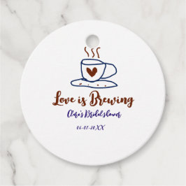 Liefde is aan het bruisen bruine blauwe bruidsuitn bedankjes labels