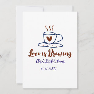 Liefde is aan het bruisen bruine blauwe bruiloftss kaart