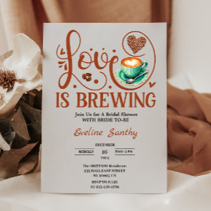 Liefde is aan het Bruisen Cappuccino Hart Bruidsdi Kaart