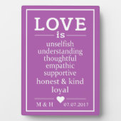 Liefde is ... aangepaste monogrammen, datum en kle fotoplaat (voorkant)